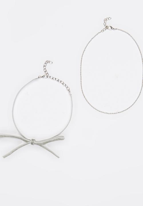 Jewels and Lace - Velvet Chocker Twin Pack Grey