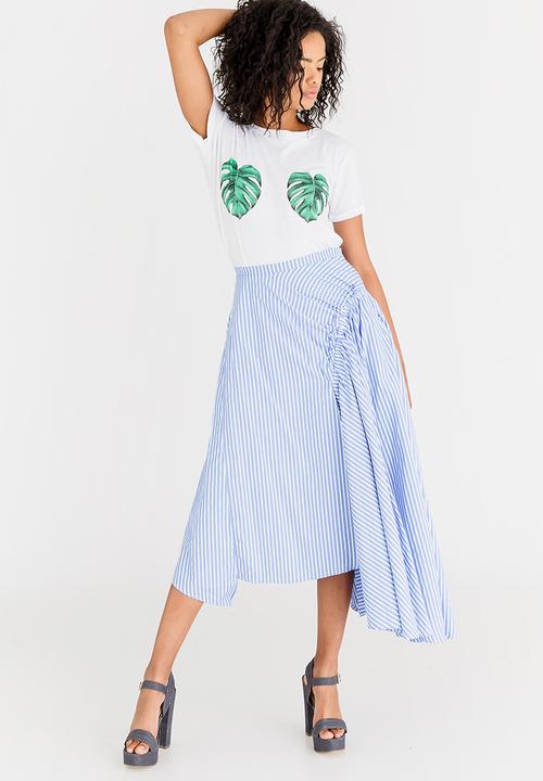 STYLE REPUBLIC - Asymmetrical Skirt Blue and White