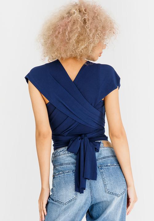 STYLE REPUBLIC - Multi Wrap Bodysuit Navy