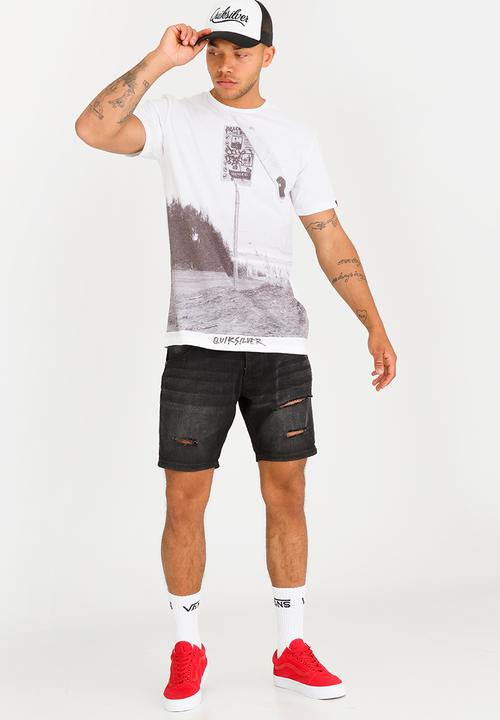 Quiksilver - Smashed Crew Neck Tee White