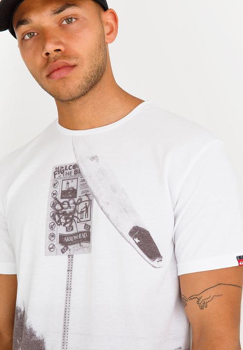 Quiksilver - Smashed Crew Neck Tee White