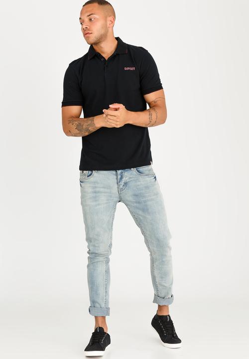 SOVIET - Swansea Pique Golfer Black