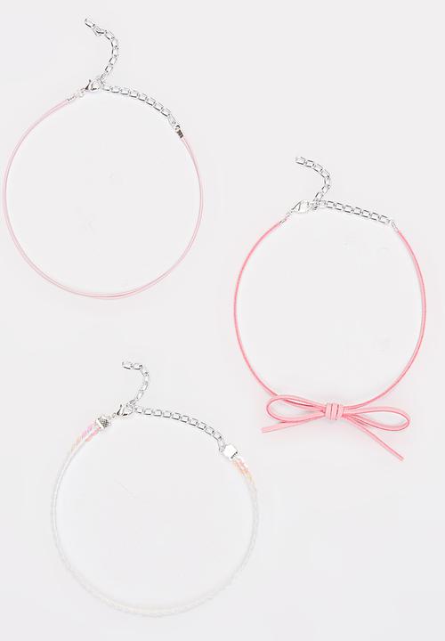 Jewels and Lace - Choker Set 3 Pack Mid Pink