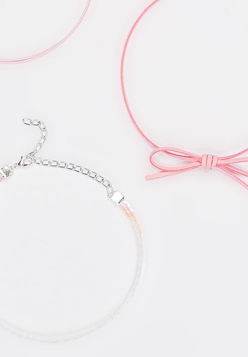 Jewels and Lace - Choker Set 3 Pack Mid Pink