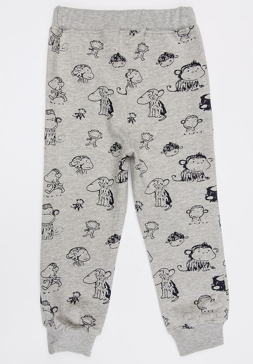 Pop Candy - Monkey Printed Jogger Grey