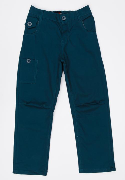 Retro Fire - Boys Twill Jeans Aqua