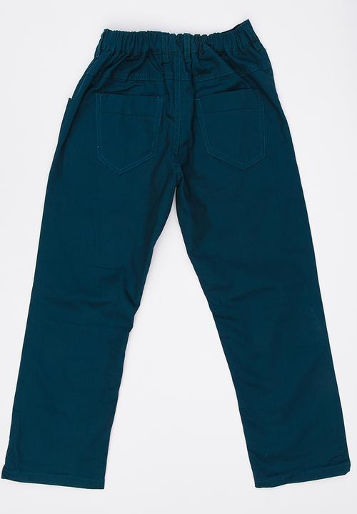 Retro Fire - Boys Twill Jeans Aqua