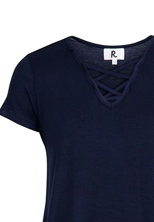 Rebel Republic - Criss Cross Front A-line Dress Navy