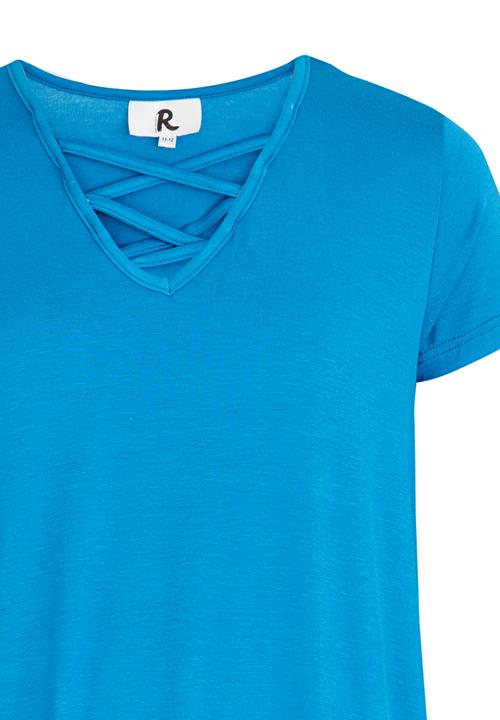 Rebel Republic - Criss Cross Front A-line Dress Mid Blue