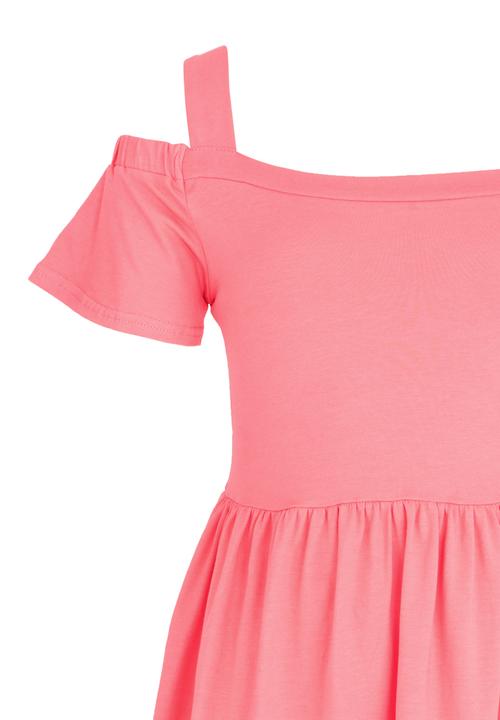 Rebel Republic - Cold Shoulder Jersey Dress Coral
