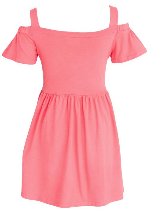 Rebel Republic - Cold Shoulder Jersey Dress Coral