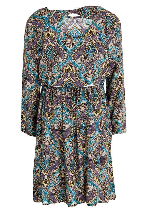 Rebel Republic - Skater Dress With Belt Multi-colour