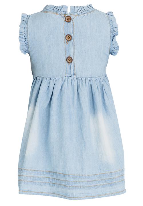 Pop Candy - Denim Embroidered Dress Blue