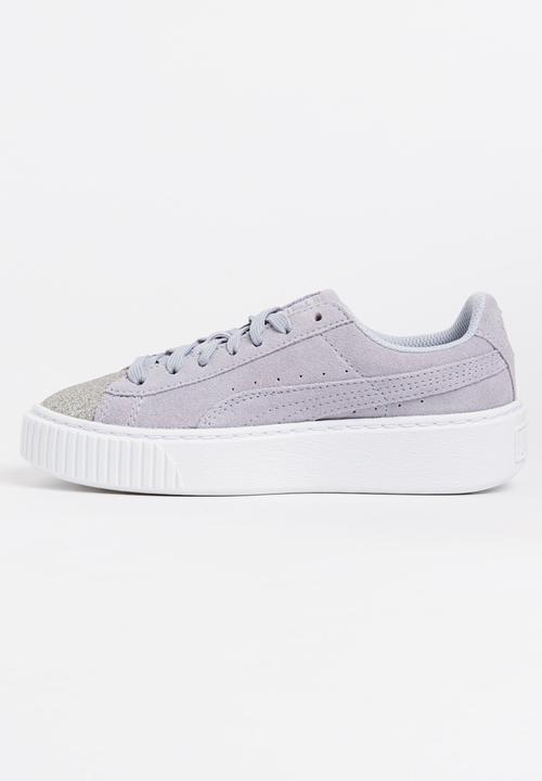 PUMA - Suede Platform Glam Silver