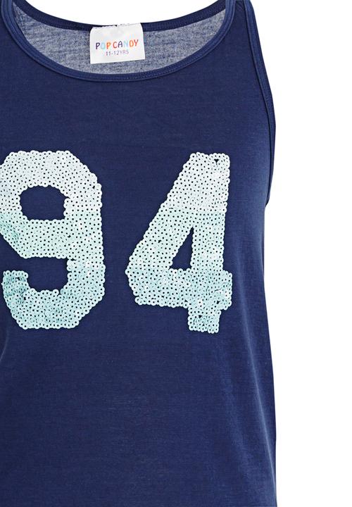 Pop Candy - Numbers Sequin Vest Navy