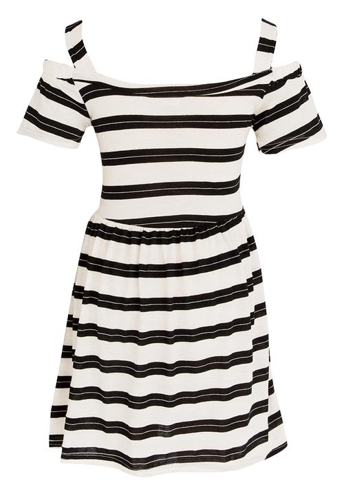 Rebel Republic - Cold Shoulder Jersey Dress Multi-colour