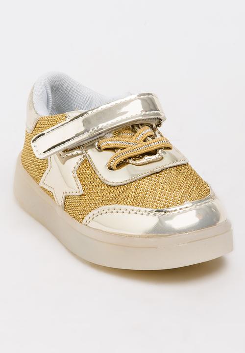 Pop Candy - Girls Light Up Sneaker Gold