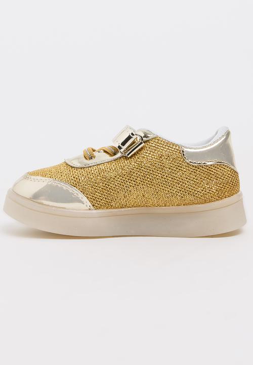 Pop Candy - Girls Light Up Sneaker Gold