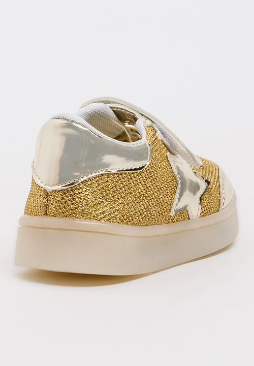 Pop Candy - Girls Light Up Sneaker Gold