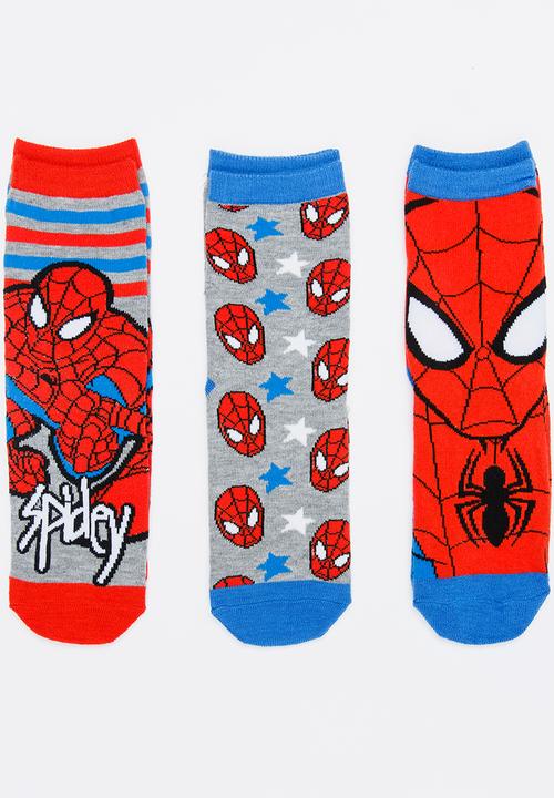 Character Fashion - Spider- Man 3 Pack Anklet Sock Dark Red