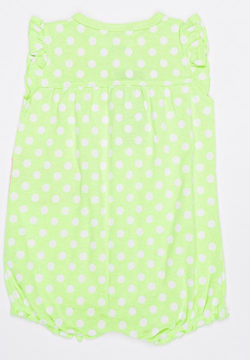 Pop Candy - Romper With Embroidery detail Lime