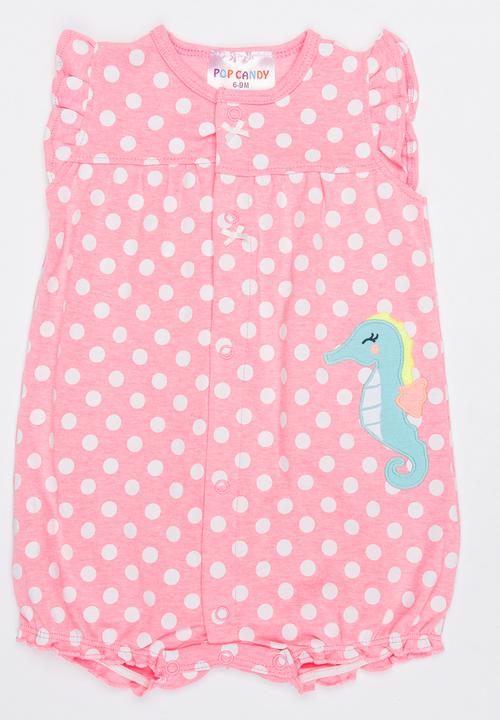 Pop Candy - Romper With Embroidery detail Pale Pink