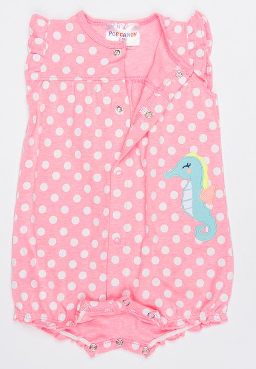 Pop Candy - Romper With Embroidery detail Pale Pink