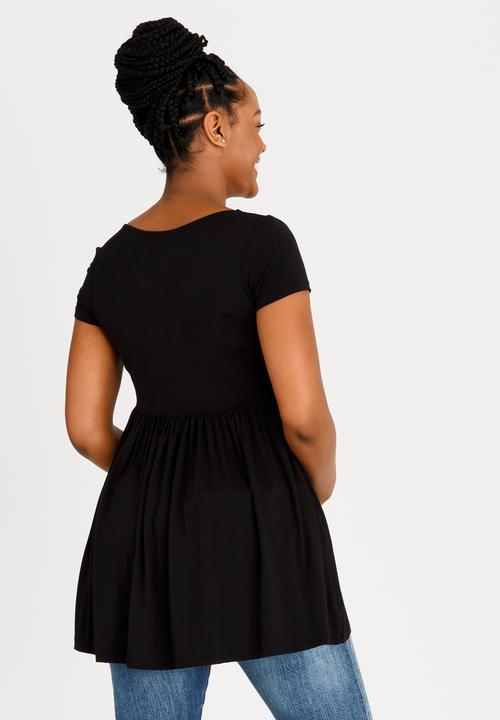 edit Maternity - V-neck Twist Detail Top Black
