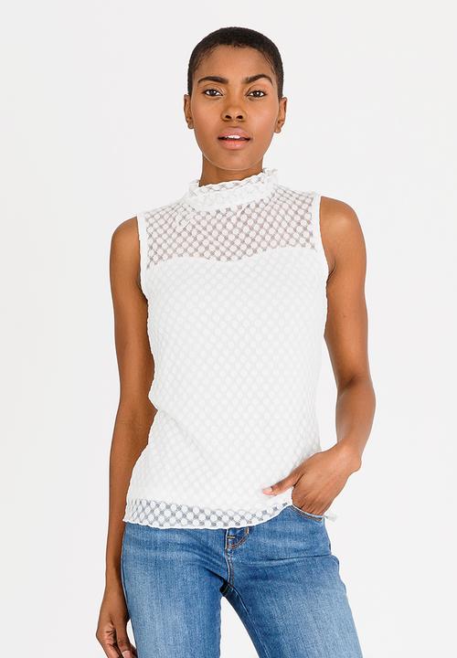 edit - Dotty Mesh Top White