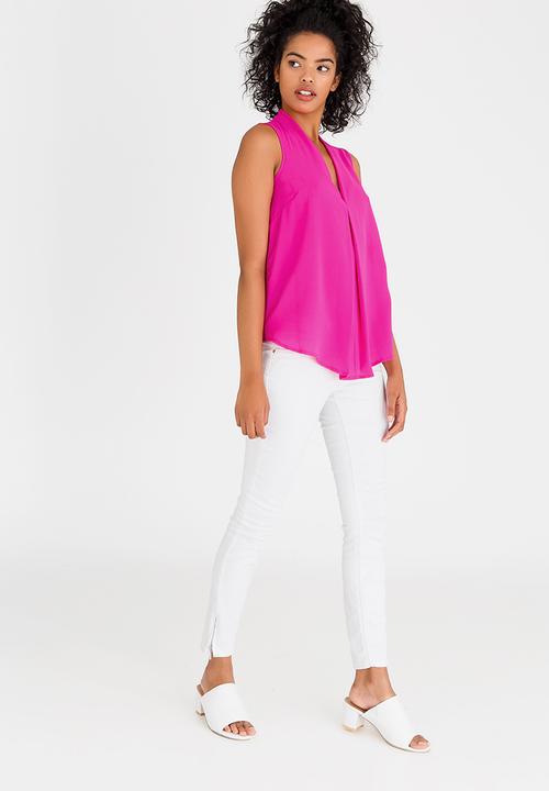 edit - V-Neckline Shell Top Mid Pink