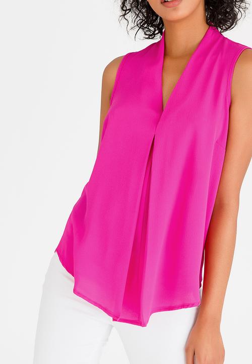 edit - V-Neckline Shell Top Mid Pink