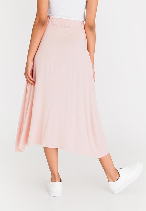 edit - Stretch Maxi Skirt with Front Pockets Pale Pink