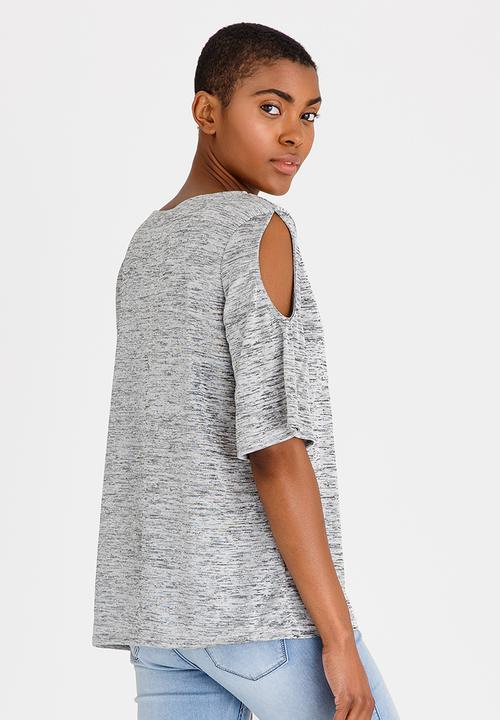 edit - Cold Shoulder Top Grey