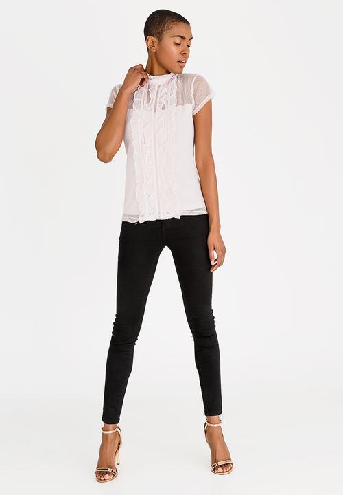 edit - Mesh Top with Frills Pale Pink
