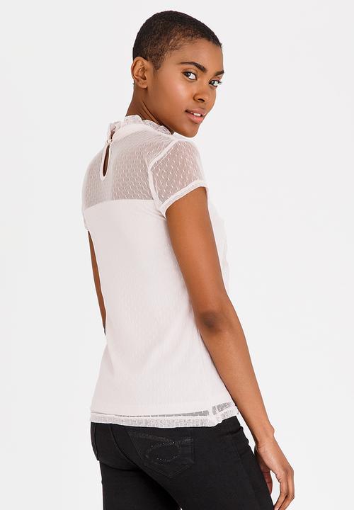edit - Mesh Top with Frills Pale Pink