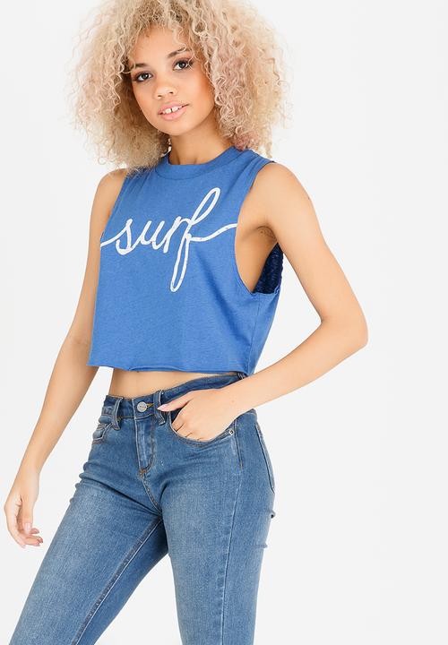 Billabong  - Journey Crop Muscle Cobalt