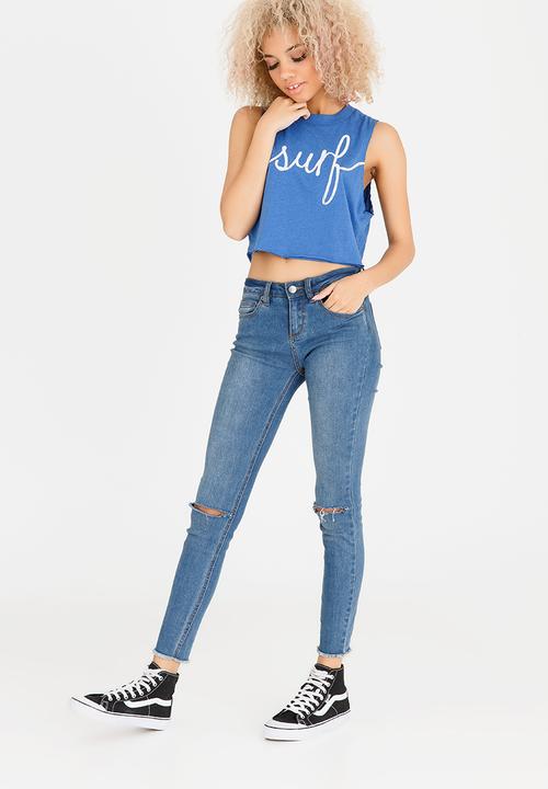 Billabong  - Journey Crop Muscle Cobalt