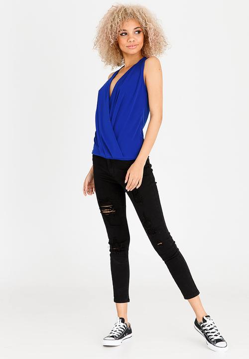 STYLE REPUBLIC - Cross Over Top Dark Blue