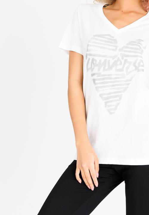 Converse - V-neck Tee White