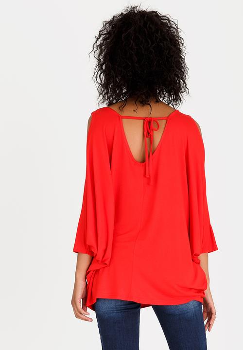 edit - Batwing Top with Back Ties Red