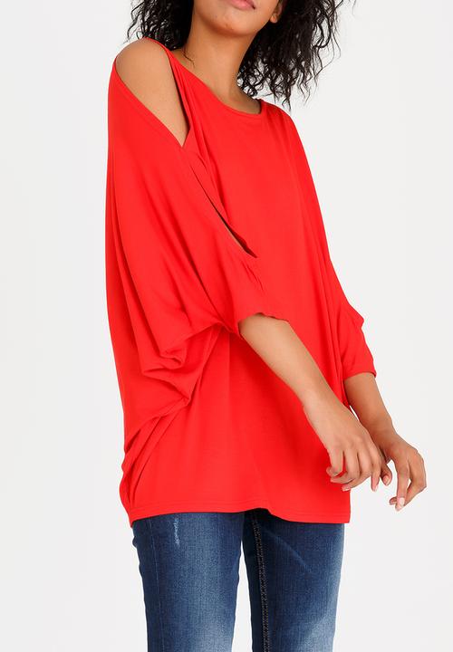 edit - Batwing Top with Back Ties Red