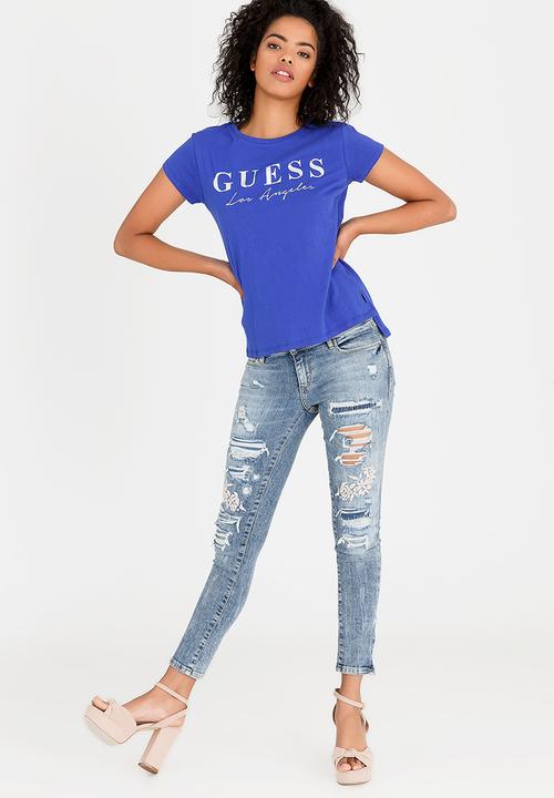 GUESS - Los Angeles Foil Tee Blue