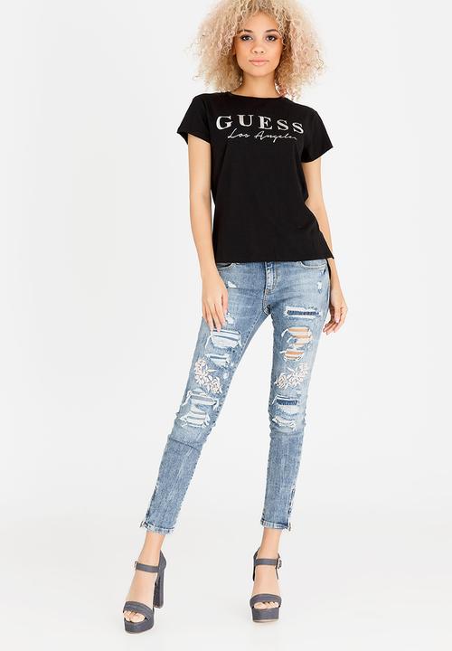 GUESS - Los Angeles Foil Tee Black
