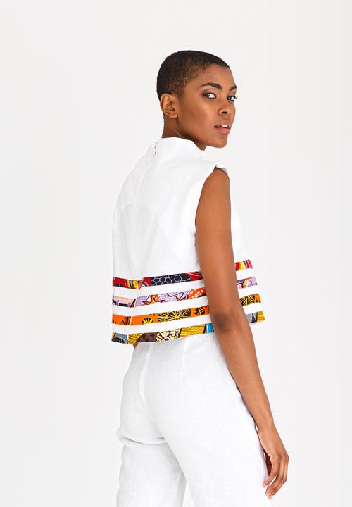DAVID by David Tlale - Cropped Turtle Neck Top White