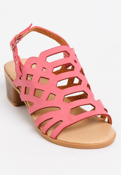 Jumbo - Cut-Out Block Heel Dark Pink