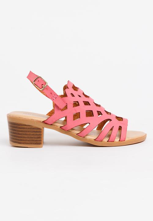 Jumbo - Cut-Out Block Heel Dark Pink