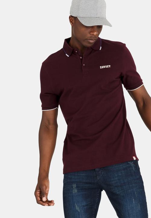 SOVIET - Swansea Pique Golfer Dark Red