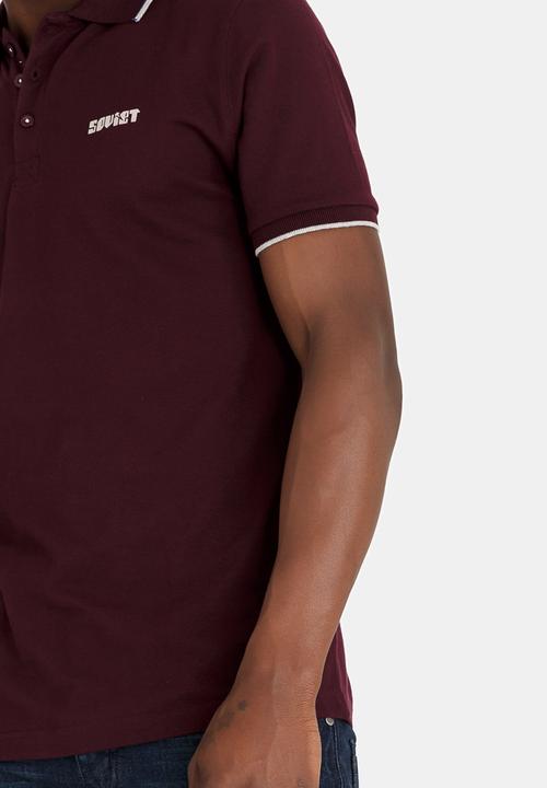 SOVIET - Swansea Pique Golfer Dark Red