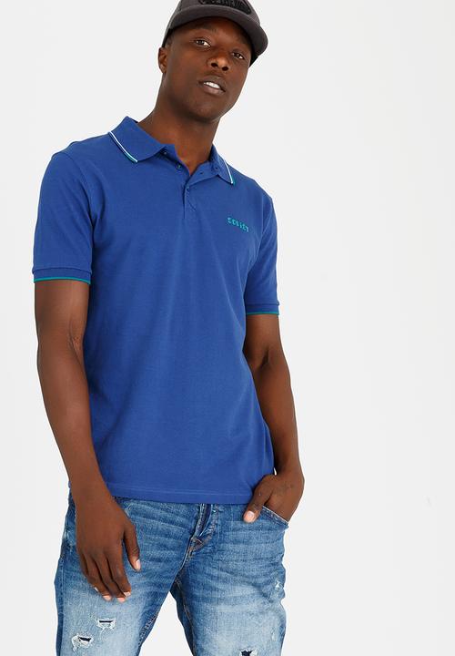 SOVIET - Swansea Pique Golfer Blue