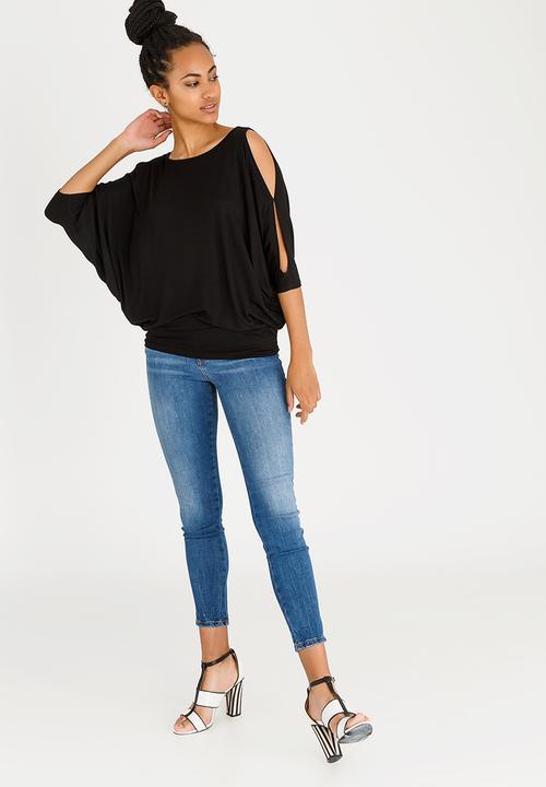 edit - Batwing Top with Back Ties Black